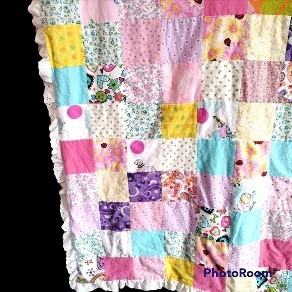 Handmade quilt for child 46" L X 41" W - Picture 5 of 8